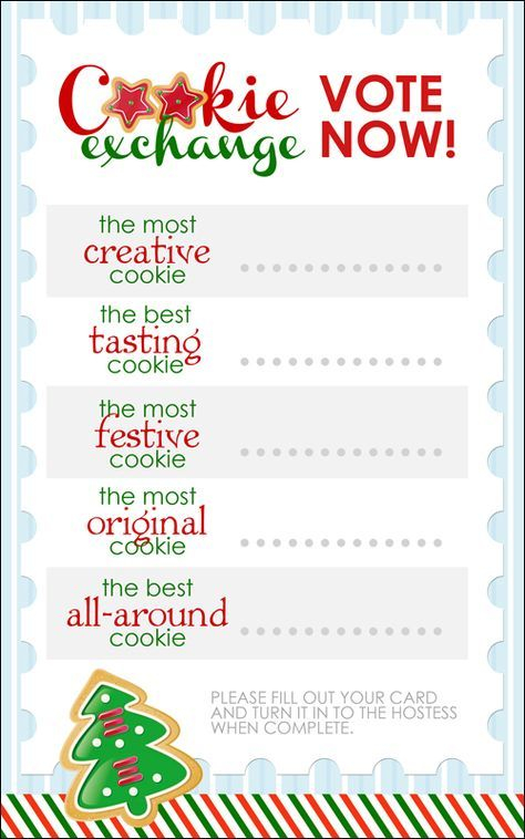 Cookie Exchange Party free Printables Christmas Cookie Exchange