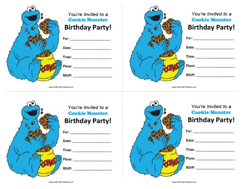 Cookie Monster Birthday Invitations Free Printable