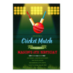 Cricket Theme Party Invitation Zazzle In 2021 Party Invitations