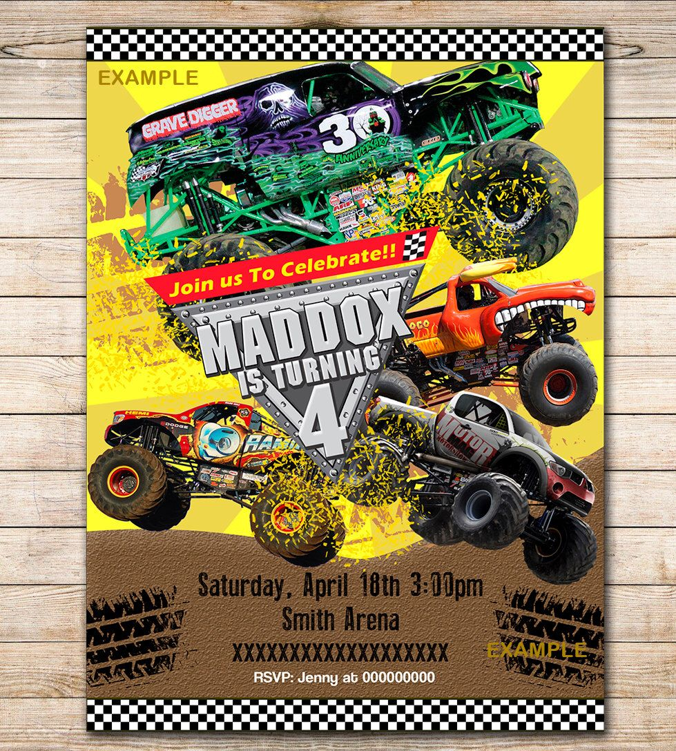 Culturatudela Monster Jam Invitations