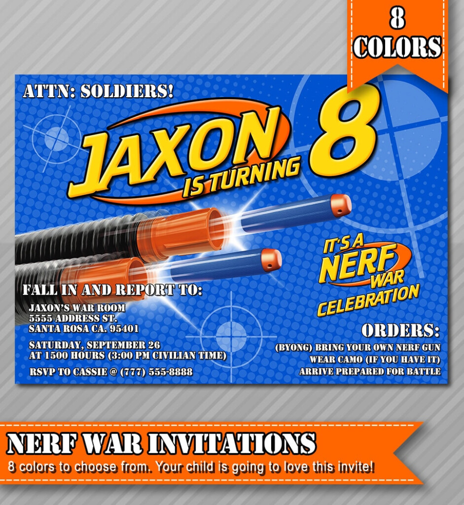 Culturatudela Nerf Birthday Invitations