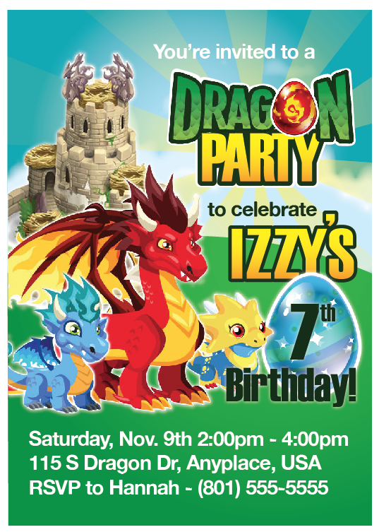 Custom Printable Dragon Party Invitation The Printable Party 