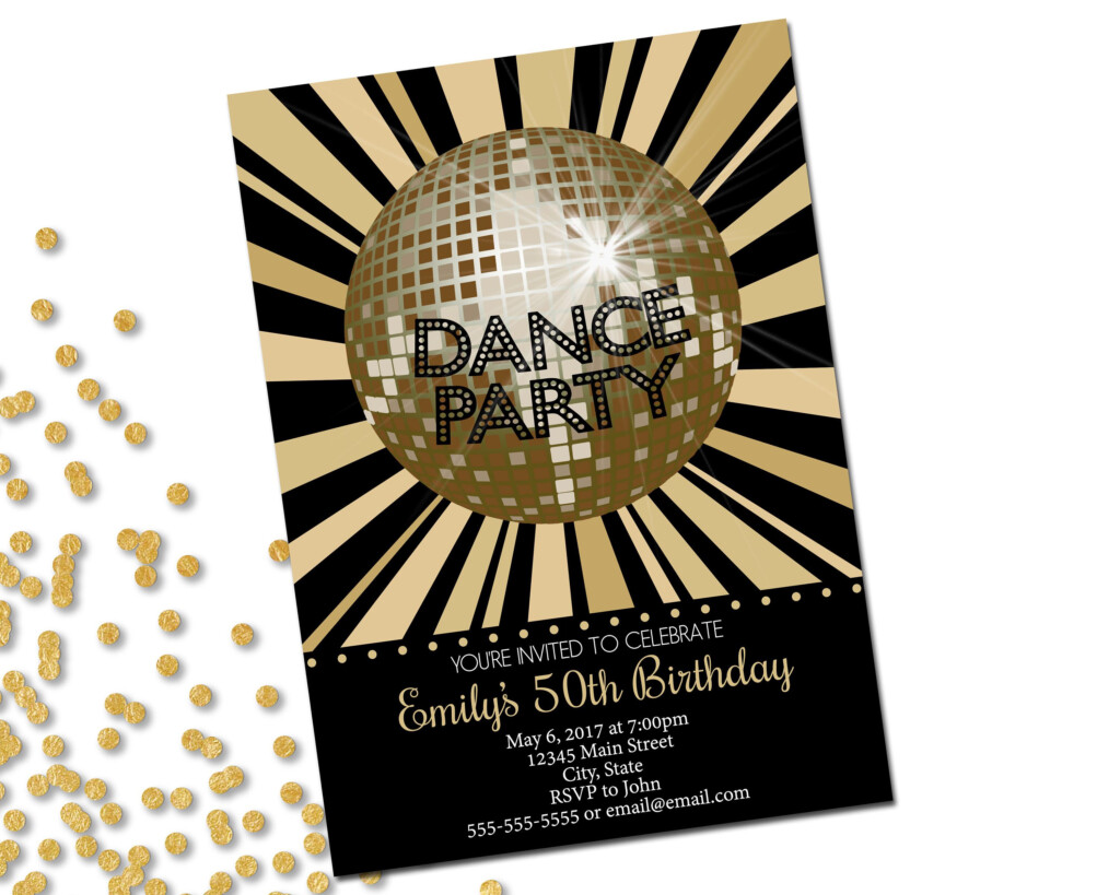 Dance Disco Party Invitation Birthday Party Invitation Etsy In 2021 