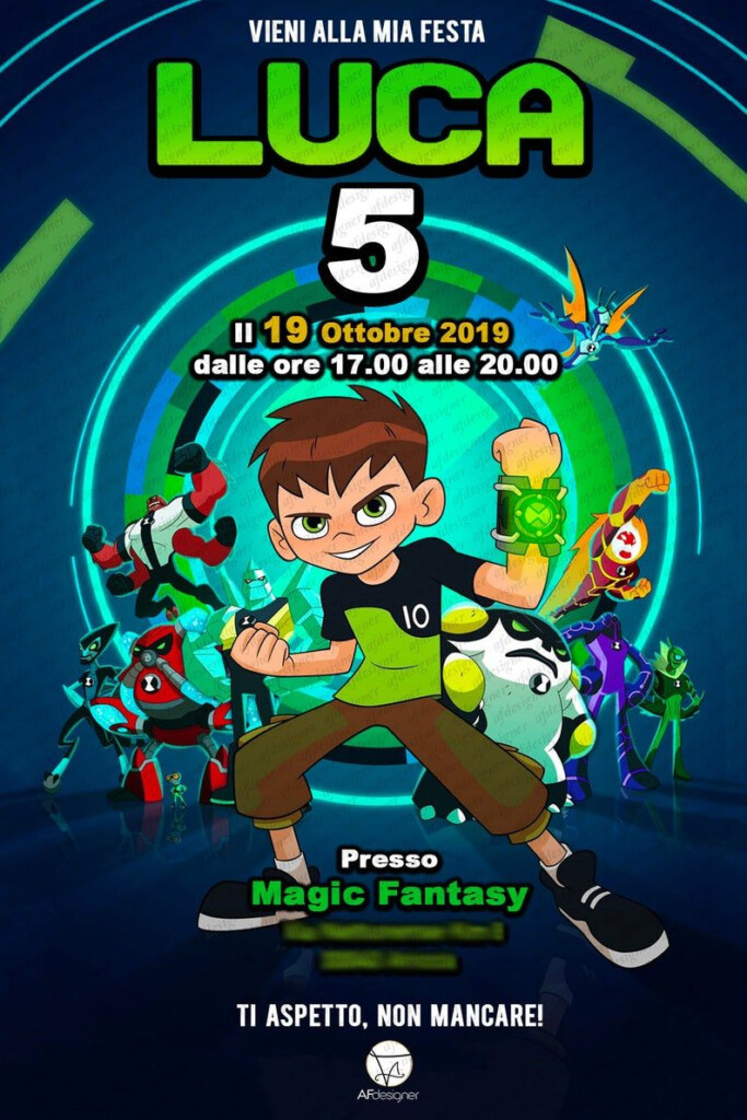 Digital Birthday Party Invitation BEN TEN Printable Etsy Ben 10 