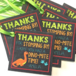 Dinosaur Party Themed Birthday Favor Tags Personalize With The