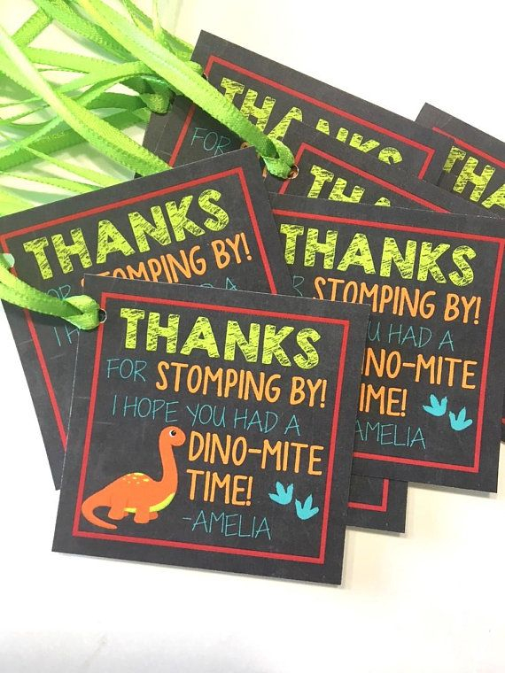 Dinosaur Party Themed Birthday Favor Tags Personalize With The 