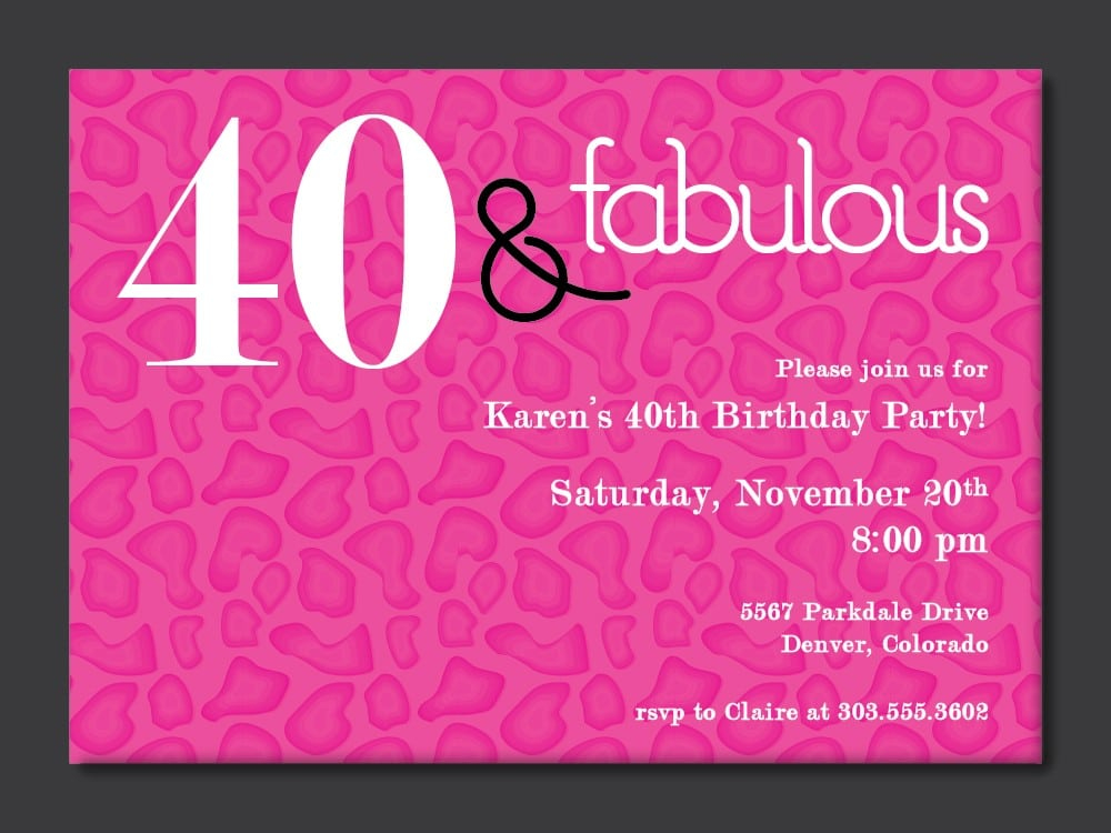 Dinyehe Free Printable 40Th Birthday Party Invitations For Adults