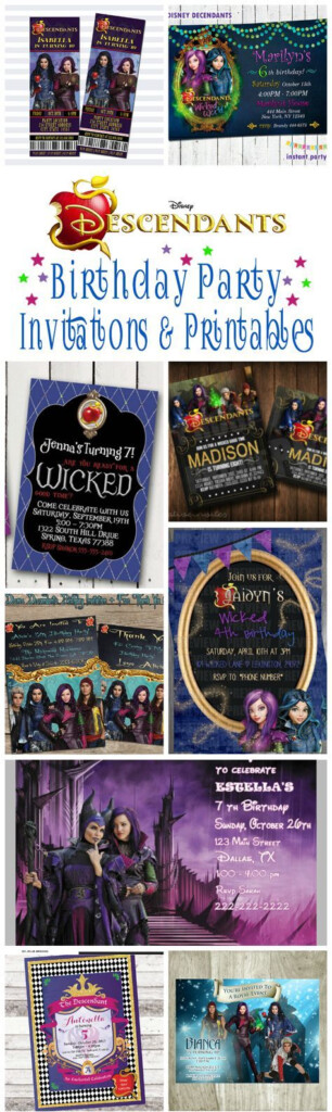 Disney Descendants Birthday Party Invitations And Supplies Birthday 