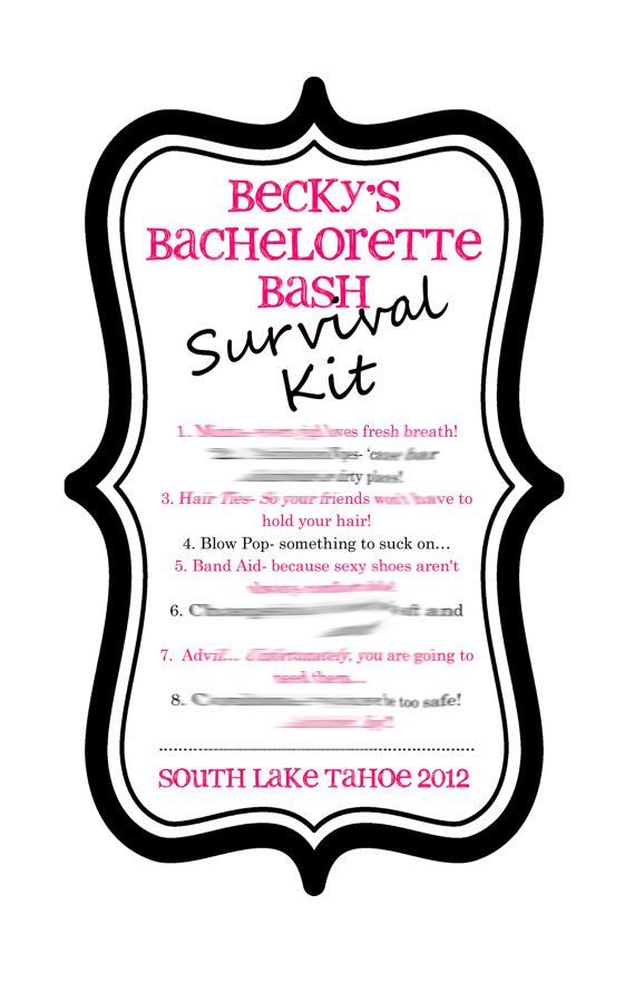 DIY Printable Bachelorette Party Survival Kit Label Bachelorette 