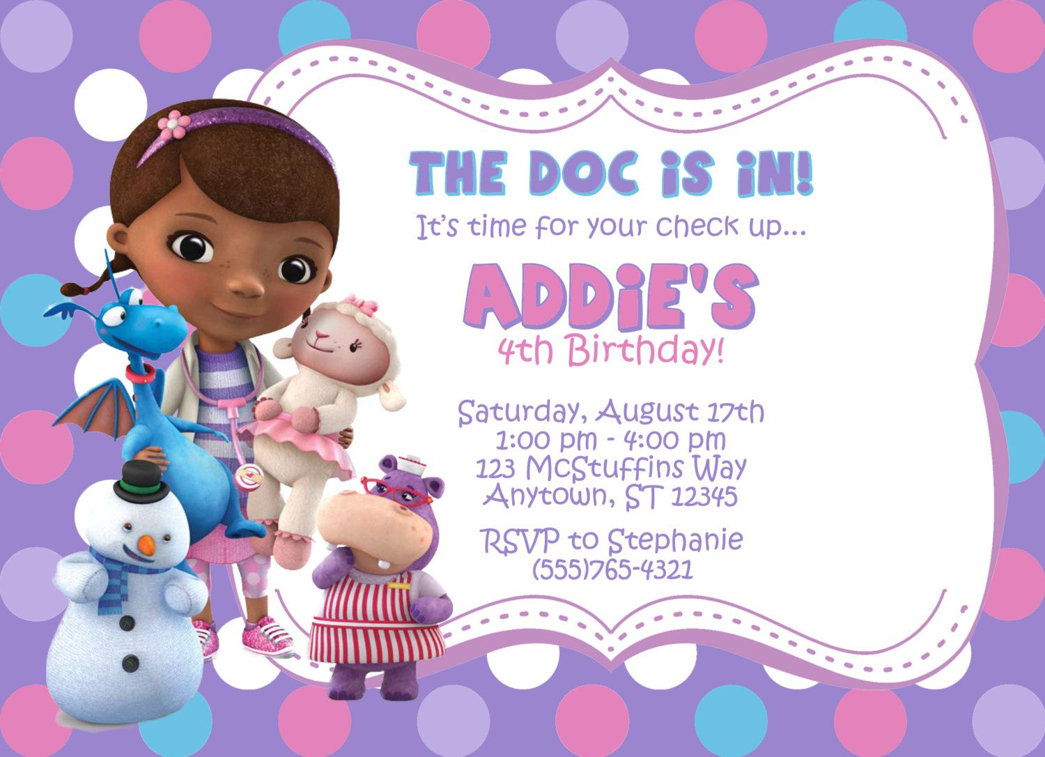 Doc Mcstuffins Invitation Template Business Template Ideas