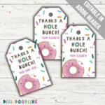 Donut Party Favor Tags Printable PDF EDITABLE Instant Etsy