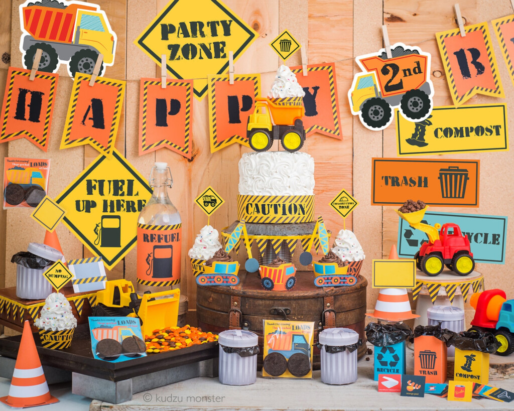 Dump Truck Party Kit Printable Construction Birthday Decor Etsy