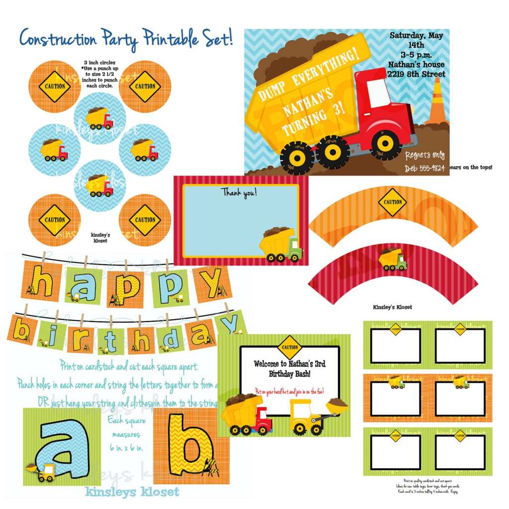 Dumptruck Construction Party Printables Dumptruck Birthday