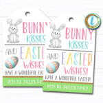 Easter Bunny Kisses Easter Wishes Printable Gift Tags Teacher Kids