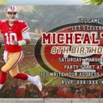 Editable San Francisco 49ers Digital Party Invitation Invite