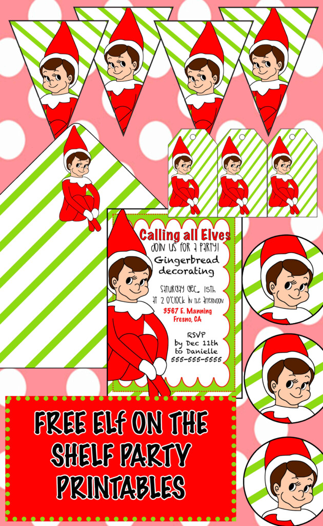 Elf On The Shelf Party Printable Files Elf Christmas Party Invitation 