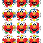 ELMO Sticker Or Cupcake Topper Printable File 2 Inch Circle Scalloped