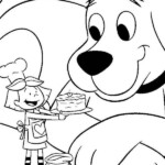 Emily Give Clifford The Big Red Dog A Birthday Cake Coloring Page