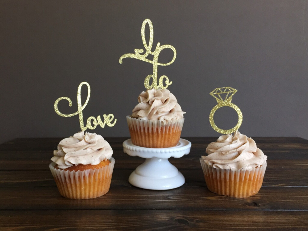 Engagement Cupcake Toppers Bridal Shower Cupcake Toppers