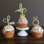 Engagement Cupcake Toppers Bridal Shower Cupcake Toppers