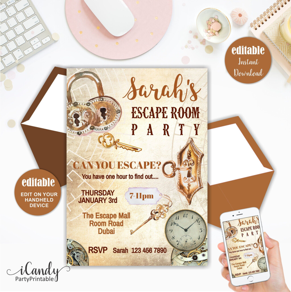 Escape Room Invitation Escape Room Party Invitation Escape Etsy In 