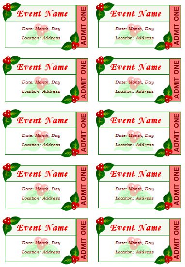 Event Ticket Templates Make Your Own Printable Tickets Event Ticket 