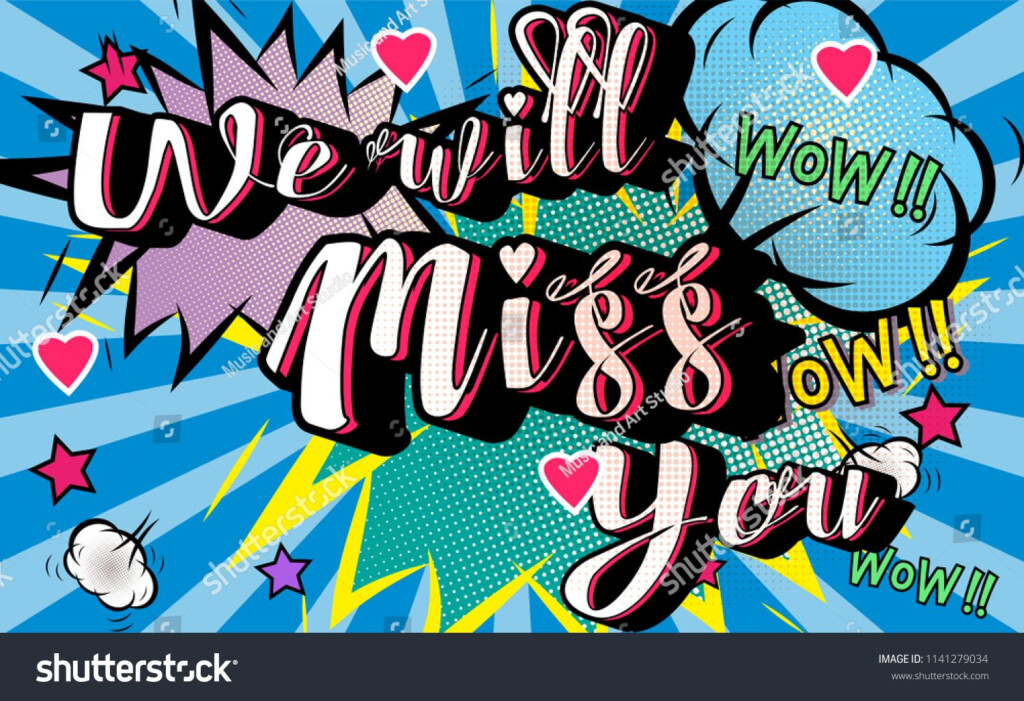 Farewell Party Template We Will Miss You Text Design Pop Art Comic 