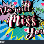 Farewell Party Template We Will Miss You Text Design Pop Art Comic