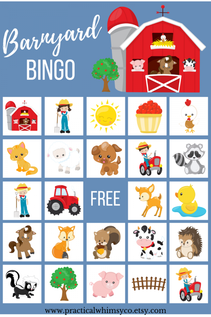 Farm Bingo Worksheets 99Worksheets