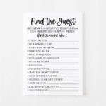 Find The Guest Bridal Shower Game Find The Guest Bridal Shower Game