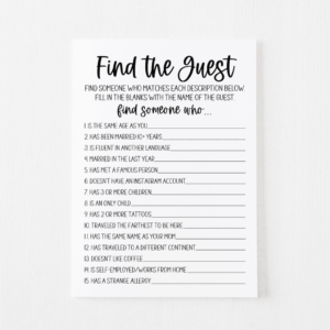 Find The Guest Party Game Free Printable - Printable Party