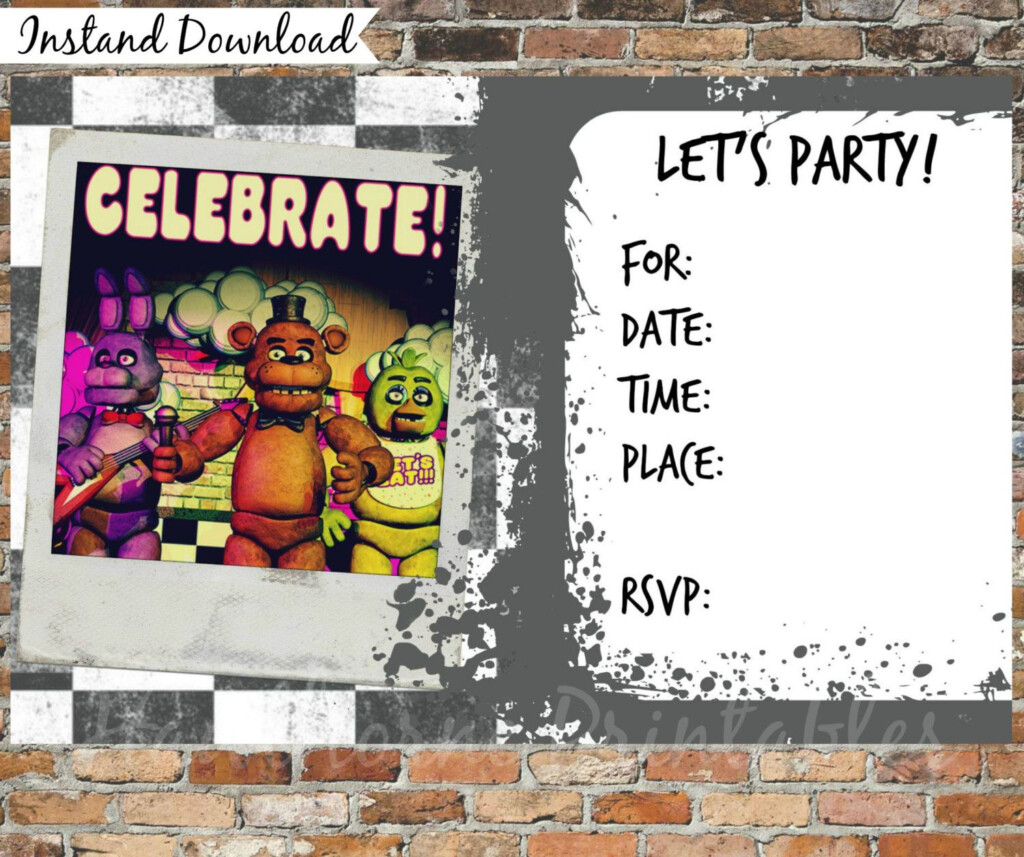 Five Nights At Freddy s Invitations And Thank You Cards Printable 