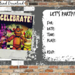 Five Nights At Freddy s Invitations And Thank You Cards Printable
