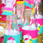 FLAMINGO Party BOTTLE LABELS Flamingo Printables Pink Flamingo