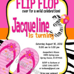 Flip Flop Birthday Invitations Zebra Stripe Birthday Invitations Kids