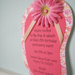 Flip Flop Party Invitation With Flower SAMPLE Etsy Pool Birthday