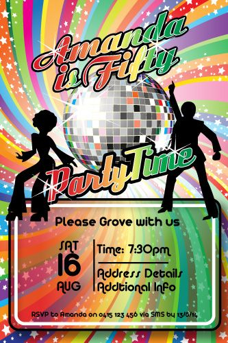 Free 70s Theme Party Invitations Templates Theme Image