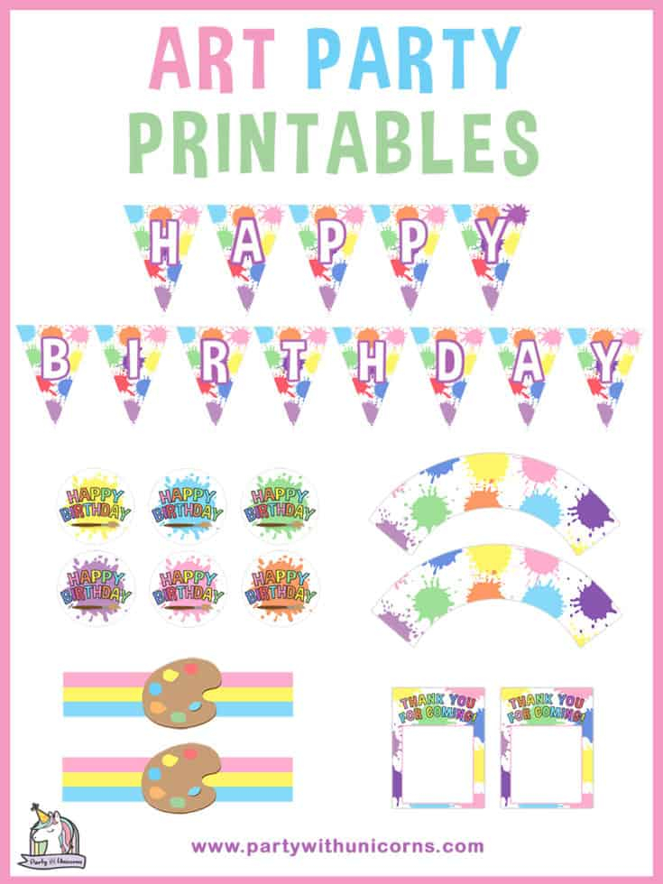 Free Art Party Printables Party With Unicorns