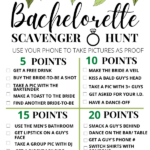 FREE Bachelorette Scavenger Hunt Game Bridal Shower 101