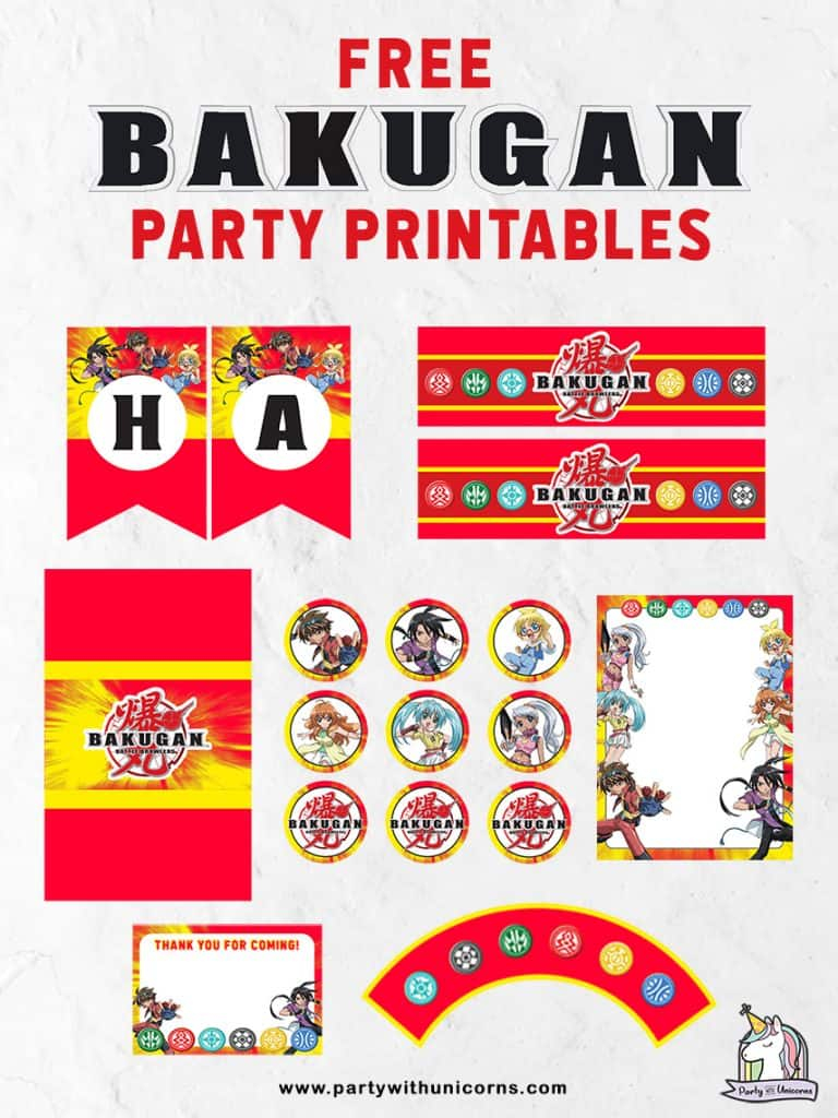 Free Bakugan Party Printables Party With Unicorns