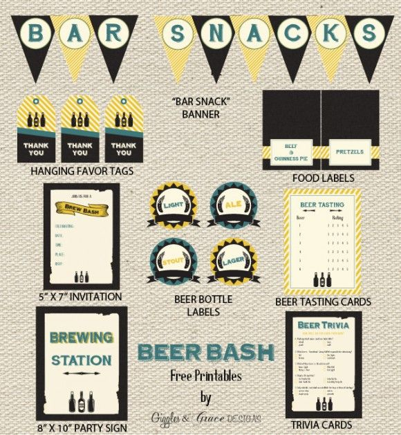 FREE Beer Tasting Party Printables From Giggles Grace Designs Beer