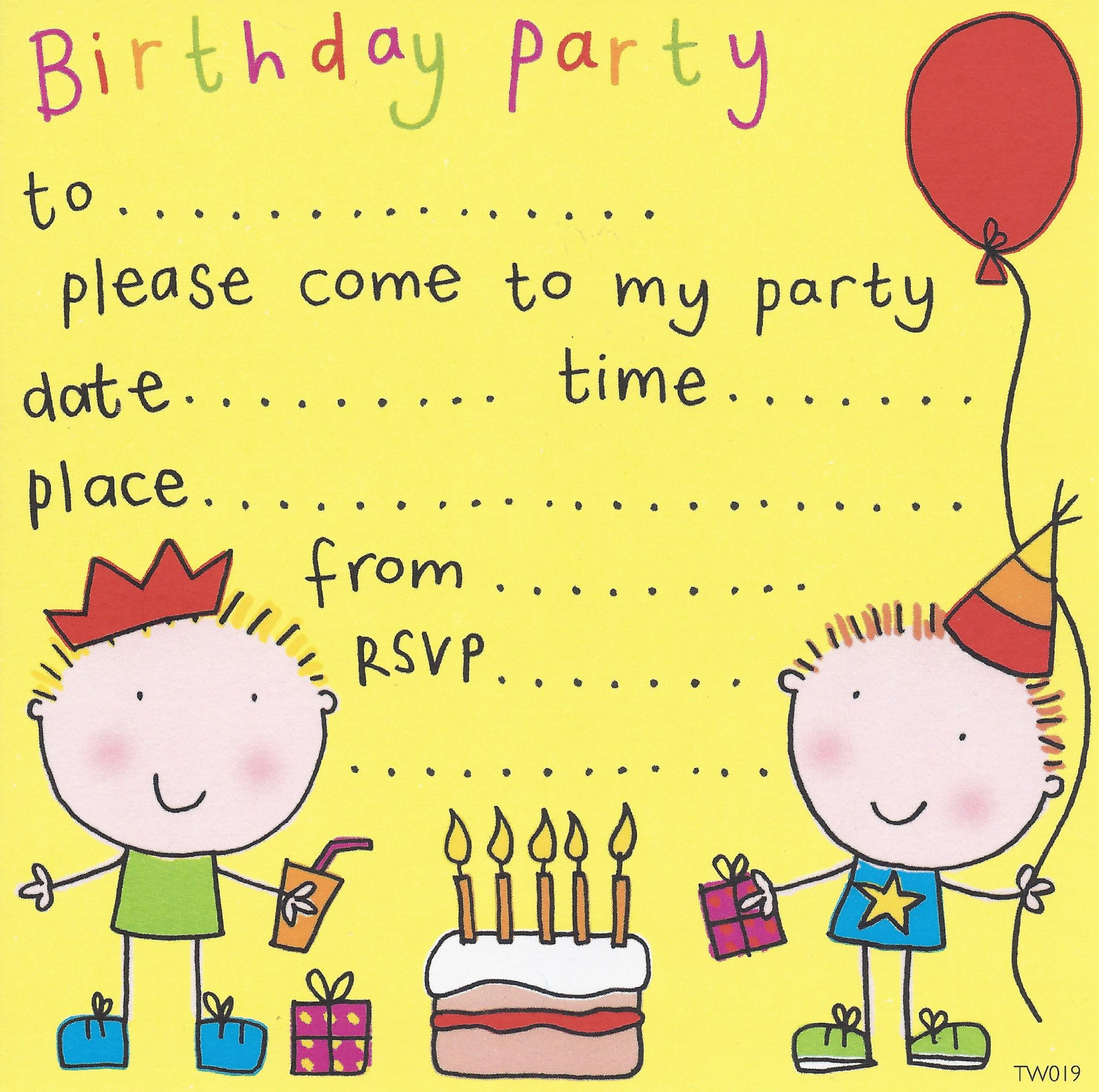 FREE Birthday Party Invites For Kids FREE Printable Birthday 