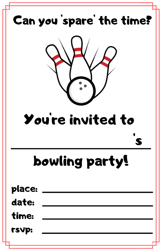 Free Bowling Party Printables The Yellow Birdhouse Bowling Party