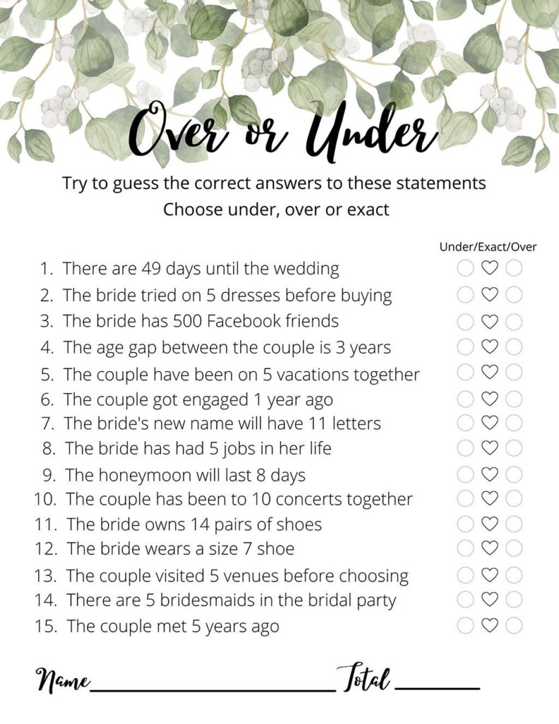 Free Bridal Shower Game Templates Printable Form Templates And Letter