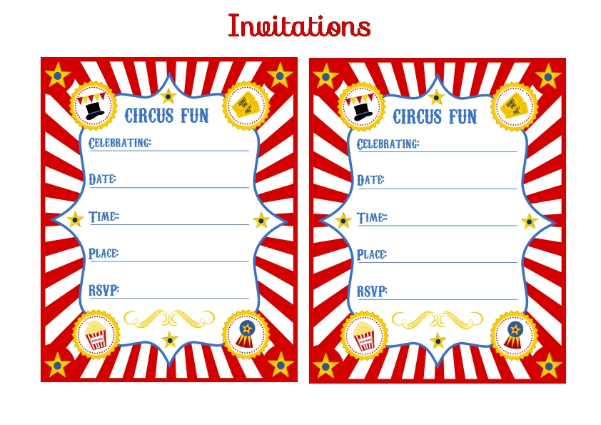 Free Circus Theme Party Printables Free Printable Templates