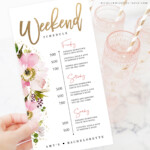 Free Downloadable Bachelorette Itinerary Template Printable Templates