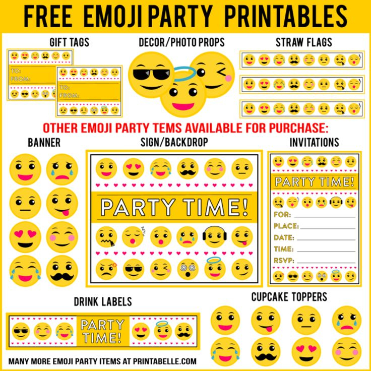 Free Emoji Birthday Printables Printable Templates