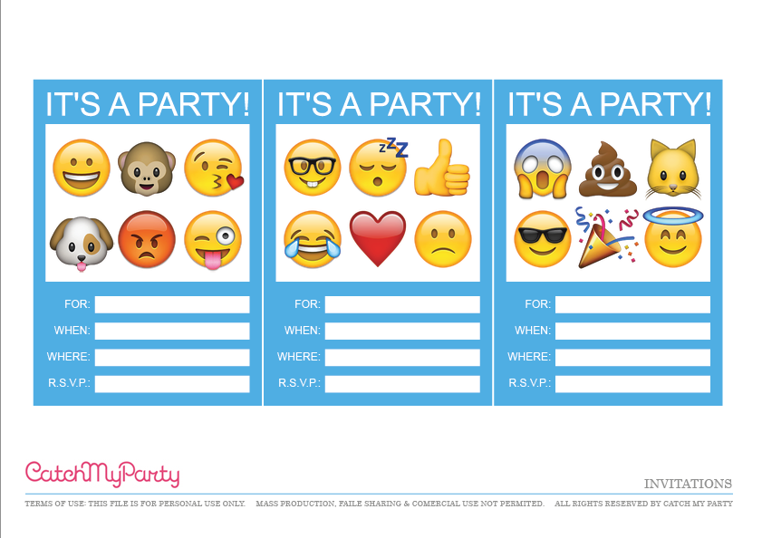 Free Emoji Party Printables For An Amazing Party Catch My Party