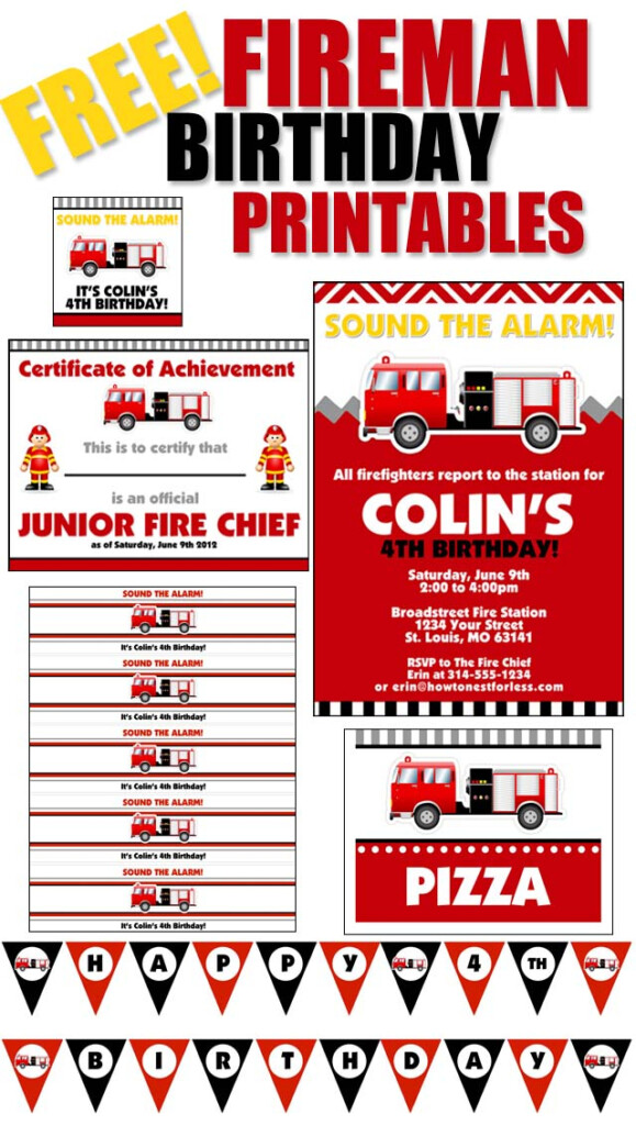 Free Fire Truck Party Printables