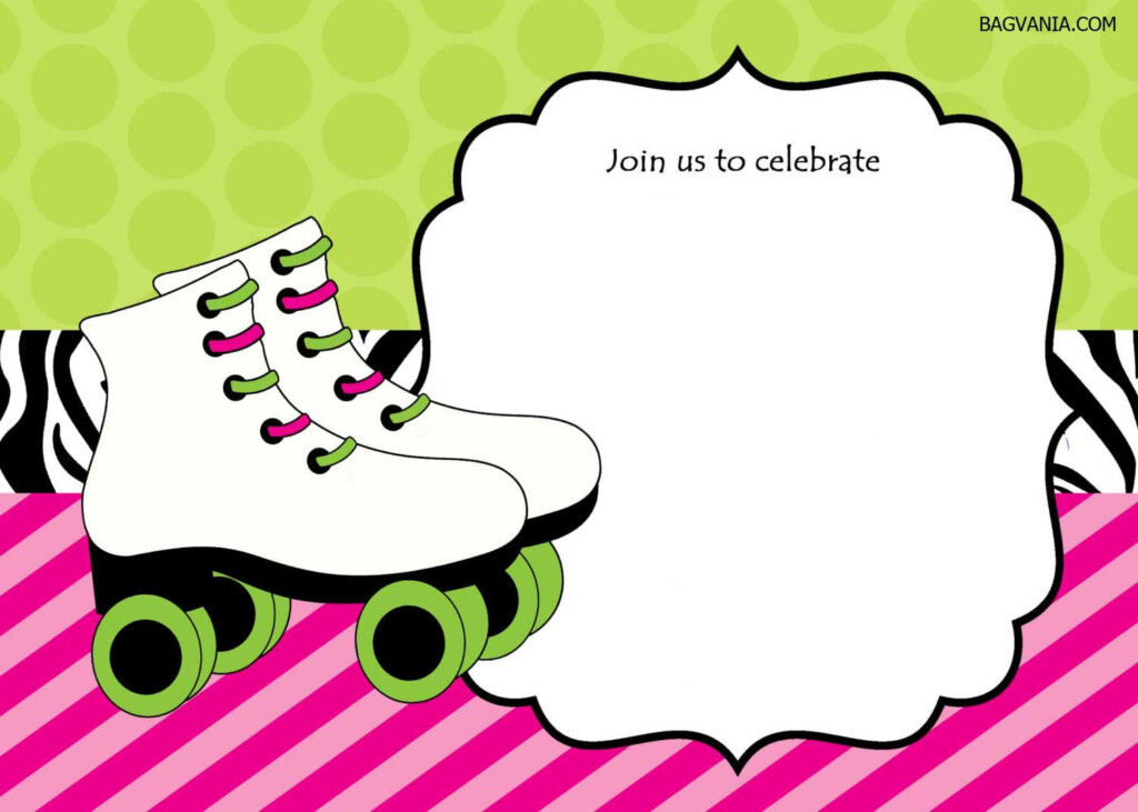 Free FREE Printable Ice Skating Birthday Invitations Template Roller 